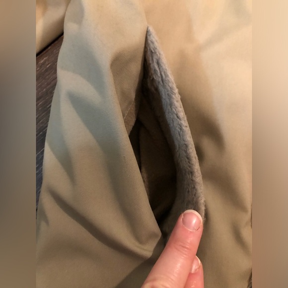 Mighty-Mac Handsome Outerwear Coat Men’s M Beige Zip Hood Faux Fur Sherpa Lined - Picture 4 of 12